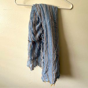 Light Blue Tasseled Scarf